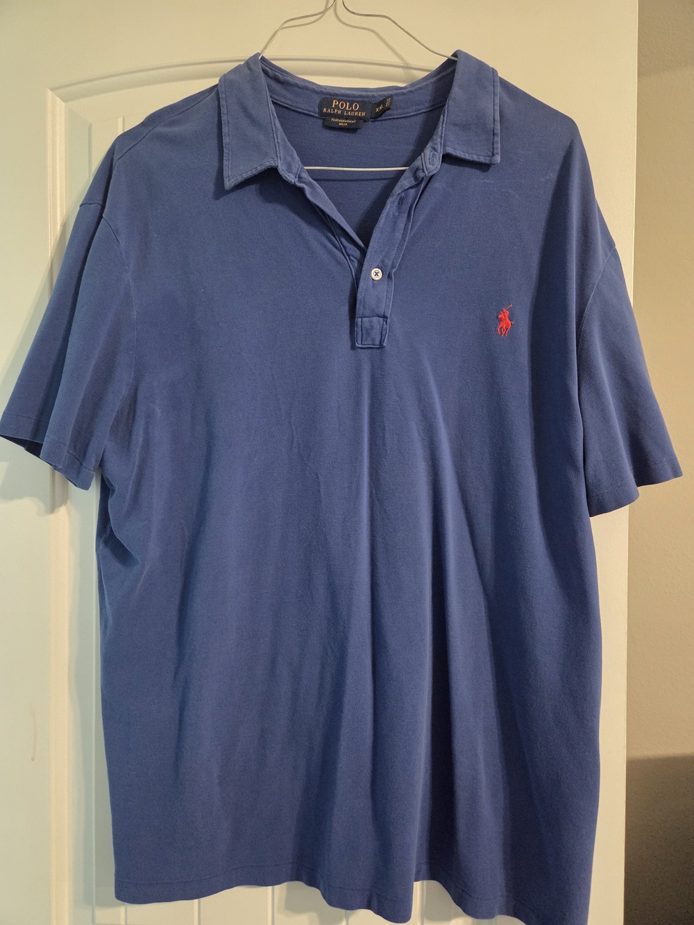 Polo by Ralph Lauren Blue Short-Sleeve Polo with Red Logo